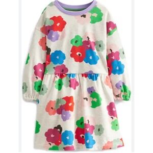Mini Boden Floral Pullover Sweatshirt Dress